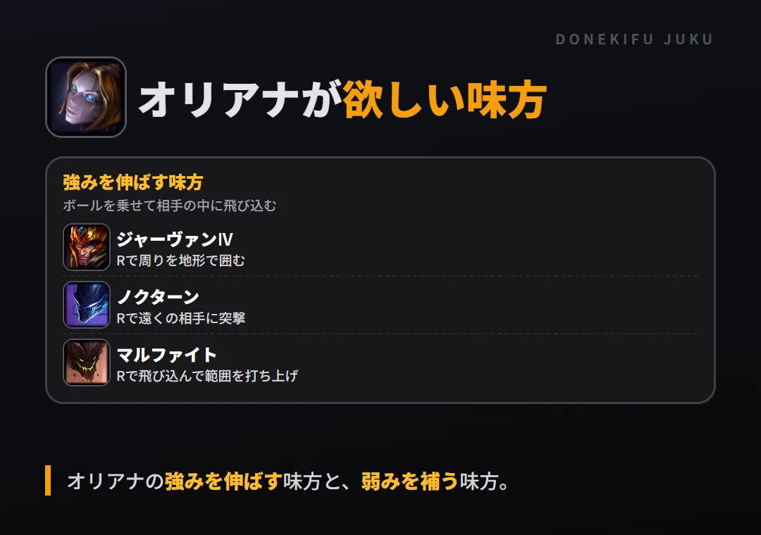 オリアナが欲しい味方。強みを伸ばす味方: ジャーヴァンⅣ・ノクターン・マルファイト